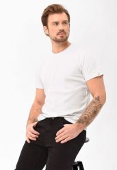 Gładki t-shirt, Comfort Fit, T-BAS. Białe t-shirty męskie Volcano, l, bez wzorów, z bawełny, eleganckie, bez kołnierzyka. Za 69.99 zł.