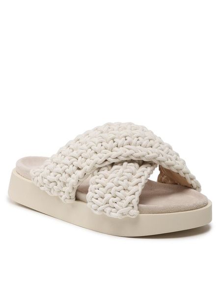 Inuikii Klapki Woven 70104-105 Biały. Białe klapki damskie Inuikii, bez wzorów, z materiału, bez obcasa. Za 873.99 zł.