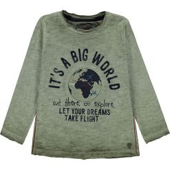 Koszulka w kolorze khaki. Brązowe t-shirty dla chłopców marki Kanz, z nadrukiem, z długim rękawem. W wyprzedaży za 37.95 zł.