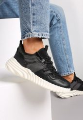 Czarne Sneakersy Sznurowane na Grubej Podeszwie Stephenie. Czarne obuwie sportowe damskie Renee, bez wzorów. Za 109.99 zł.