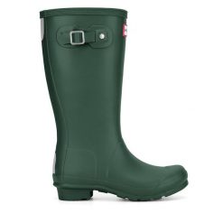 Kalosze Hunter. Zielone kalosze chłopięce Hunter, bez wzorów. Za 229.99 zł.