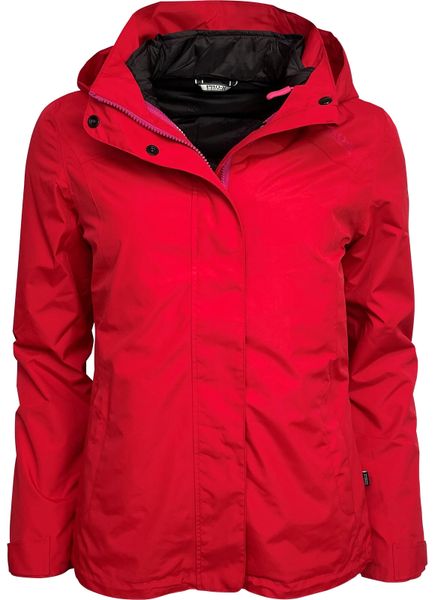 Damska kurtka funkcjonalna Pro-X Elements Agnes. Czerwone kurtki damskie PRO-X ELEMENTS, bez wzorów, z materiału, z kapturem. Za 588.00 zł.