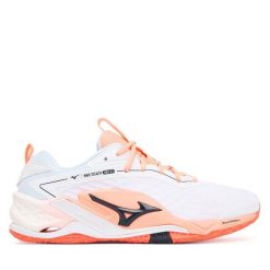 Buty halowe Mizuno. Białe buty sportowe męskie Mizuno, bez zapięcia, mizuno wave. Za 709.99 zł.