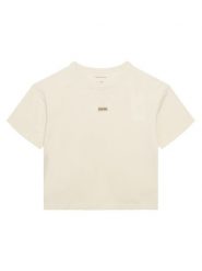 Calvin Klein Jeans T-Shirt Folded Logo IG0IG03063 Beżowy Regular Fit. Brązowe t-shirty i topy dla dziewczynek Calvin Klein Jeans, bez wzorów, z bawełny, bez ramiączek. Za 149.99 zł.