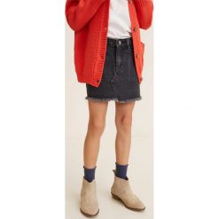 Mango Kids - Spódnica dziecięca Sue 104-164 cm. Szare spódniczki dla dziewczynek Mango Kids, bez wzorów, z bawełny, mini. W wyprzedaży za 29.90 zł.