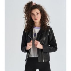 Kurtka ramoneska z ozdobnymi zamkami - Czarny. Kurtki damskie marki Sinsay. Za 139.99 zł.