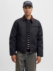Jack&Jones kurtka pilotka JORNORREBRO WORKER JACKET 12282903 BLACK/CORDUROY C S. Czarne kurtki męskie Jack & Jones, m, bez wzorów, bez kaptura. Za 209.99 zł.