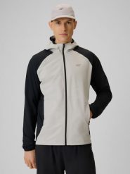 4F Bluza do biegania regular z kapturem męska - czarna XL. Czarne bluzy sportowe męskie 4f, m, bez wzorów, z materiału, z kapturem, do biegania. Za 249.99 zł.