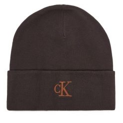 Czapka Calvin Klein. Brązowe czapki i kapelusze damskie Calvin Klein, na zimę, bez wzorów. Za 129.99 zł.