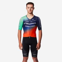 Kombinezon rowerowy szosowy Van Rysel RCR-F Aero Opicjalny DECATHLON CMA CGM. Brązowe buty sportowe męskie VAN RYSEL, z materiału, bez zapięcia, rowerowe. Za 979.99 zł.