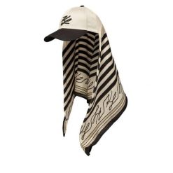 Czapka z daszkiem KARL LAGERFELD. Brązowe czapki i kapelusze damskie KARL LAGERFELD, bez wzorów. Za 429.99 zł.