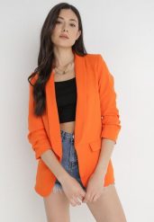 Pomarańczowa Marynarka Thaelenia. Brązowe żakiety damskie Born2be, m, z aplikacjami, eleganckie. Za 109.99 zł.