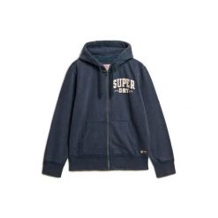 Bluza z kapturem i zamkiem błyskawicznym Superdry Vintage Athletic. Niebieskie bluzy męskie Superdry., m, bez wzorów, z kapturem. Za 365.25 zł.
