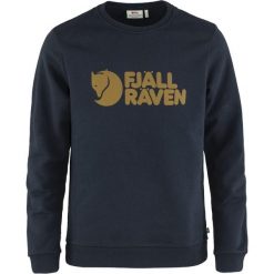 Sweter męski Fjallraven Logo. Niebieskie swetry przez głowę męskie Fjällräven, m, bez wzorów, z bawełny, bez kołnierzyka. Za 559.00 zł.