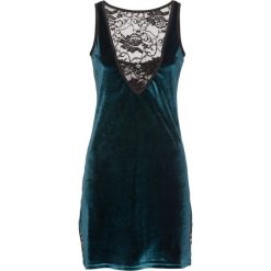 Koszulka nocna bonprix szmaragdowo-czarny. Zielone koszule nocne damskie bonprix, w koronkowe wzory, z koronki. Za 69.99 zł.