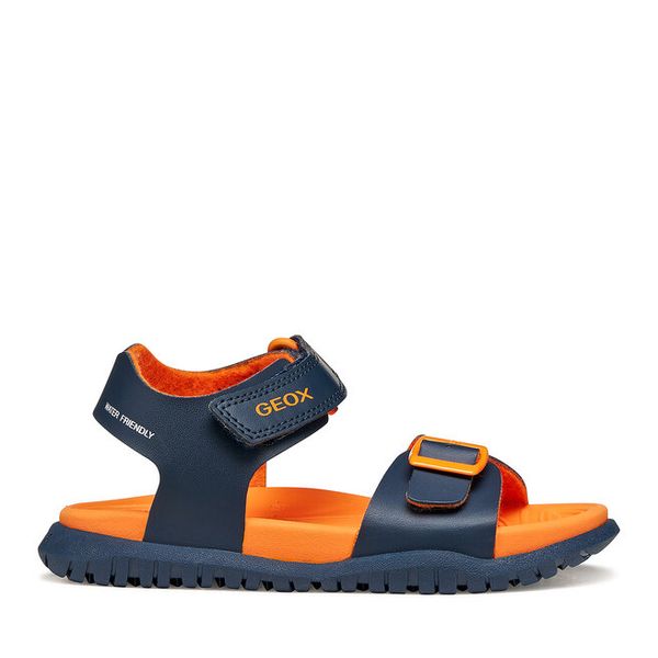 Sandały Geox. Niebieskie sandały chłopięce Geox, bez zapięcia. Za 179.99 zł.