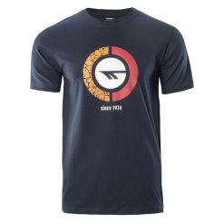 Koszulka Hi-Tec Rakan. Niebieskie koszulki sportowe męskie Hi-tec, l, bez wzorów, z materiału, bez kołnierzyka, bez ramiączek, na fitness i siłownię. Za 61.45 zł.