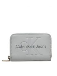 Calvin Klein Jeans Portfel Sculpted Med Zip Around Mono K60K612255 Szary. Szare portfele damskie Calvin Klein Jeans, bez wzorów, z jeansu. Za 229.99 zł.
