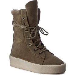 Botki BRONX - 46961-A BX 1418 Khaki 851. Zielone botki damskie Bronx, z gumy, bez obcasa. W wyprzedaży za 249.00 zł.