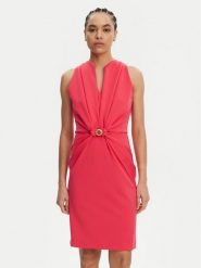 Rinascimento Sukienka koktajlowa CFC0123794003 Różowy Regular Fit. Czerwone sukienki damskie Rinascimento, xs, bez wzorów, z syntetyku, wizytowe, bez kołnierzyka, bez ramiączek. Za 349.99 zł.