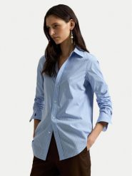 Polo Ralph Lauren Koszula 211941509500 Błękitny Slim Fit. Niebieskie bluzki damskie Polo Ralph Lauren, bez wzorów, z bawełny, bez kołnierzyka, bez ramiączek. Za 819.99 zł.