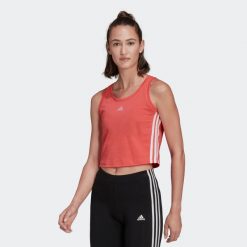 Koszulka bez rękawów damska Adidas Gym & Pilates. Brązowe koszulki sportowe damskie Adidas, l, bez wzorów, z bawełny, bez kołnierzyka, bez ramiączek, na fitness i siłownię. Za 59.99 zł.