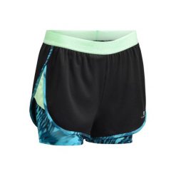 Spodenki 2 w 1 fitness kardio 520 damskie. Niebieskie szorty sportowe damskie DOMYOS. W wyprzedaży za 39.99 zł.
