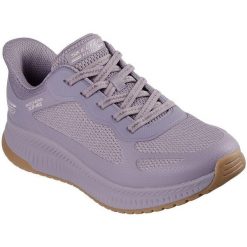 Buty sportowe damskie Skechers Bobs Squad 4 Stapl. Fioletowe obuwie sportowe damskie Skechers, bez wzorów, z materiału, do biegania. Za 390.00 zł.