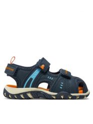 Leaf Sandały Navy LRUNN F Granatowy. Niebieskie sandały chłopięce Leaf, ze skóry, bez zapięcia. Za 139.99 zł.