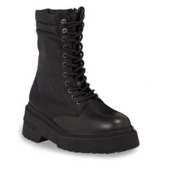 Trzewiki Tommy Jeans. Czarne botki damskie Tommy Jeans, z jeansu, bez obcasa, na słupku, bez zapięcia. Za 679.99 zł.