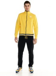 Bluza z bawełna z zamek błyskawiczny na co dzień. Czarne bluzy sportowe męskie LEONE 1947 APPAREL, l, bez wzorów, z bawełny, bez kaptura, na fitness i siłownię. Za 168.36 zł.