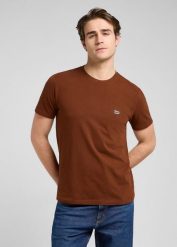 MESKA KOSZULKA LEE SS PATCH LOGO TEE LUXE BROWN 112370498. Brązowe t-shirty męskie Lee, s, bez wzorów, bez kołnierzyka. Za 79.99 zł.