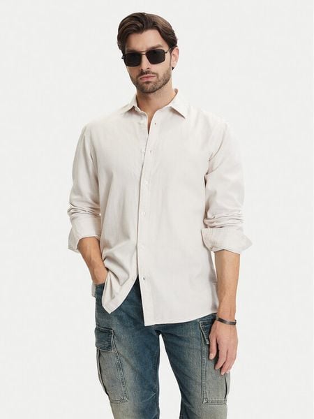 G-Star Raw Koszula Clean D25196-D454 Écru Regular Fit. Białe koszule męskie G-Star Raw, m, bez wzorów, z bawełny, retro, bez kołnierzyka, bez ramiączek. Za 225.99 zł.