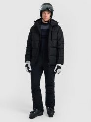 4F Spodnie narciarskie softshellowe membrana 8000 męskie - czarne M. Czarne spodnie snowboardowe męskie 4f, m, bez wzorów, z softshellu, narciarskie. Za 499.99 zł.