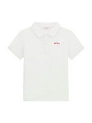 Guess Polo L6YP04 K3999 Biały Regular Fit. Białe t-shirty dla chłopców Guess, z aplikacjami, z bawełny, bez ramiączek. Za 154.99 zł.