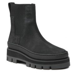 Sztyblety Clarks. Czarne botki damskie Clarks, bez obcasa, na płaskiej podeszwie, bez zapięcia. Za 659.99 zł.