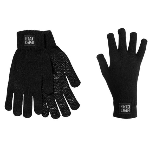 Rękawiczki dziane męskie 2 pary. Czarne rękawiczki męskie HEAT KEEPER, bez wzorów, z dzianiny, eleganckie. Za 128.95 zł.