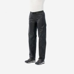 Spodnie wierzchnie turystyczne damskie Quechua Raincut wodoodporne. Czarne spodnie sportowe damskie QUECHUA, m, bez wzorów, z materiału, trekkingowe. Za 69.99 zł.