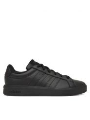 Adidas Sneakersy Grand Court 3.0 Shoes Junior KK3791 Czarny. Czarne buty sportowe dziewczęce Adidas, bez wzorów, ze skóry, bez zapięcia. Za 179.99 zł.