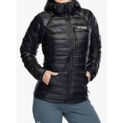Kurtka puchowa damska Columbia Arctic Crest Down Hooded Jacket. Czarne kurtki sportowe damskie Columbia, xs, bez wzorów, z puchu, bez kaptura, trekkingowe. Za 1,099.00 zł.