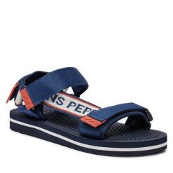 Sandały Pepe Jeans. Niebieskie sandały chłopięce Pepe Jeans, z jeansu, bez zapięcia. Za 109.99 zł.