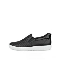 Buty sportowe damskie Ecco Soft 7 Slip On. Czarne obuwie sportowe damskie ecco, bez wzorów. Za 492.00 zł.