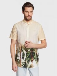 Guess Koszula M3GH65 WFDS1 Beżowy Regular Fit. Brązowe koszule męskie Guess, m, z aplikacjami, z bawełny, bez kołnierzyka, bez ramiączek. Za 379.99 zł.