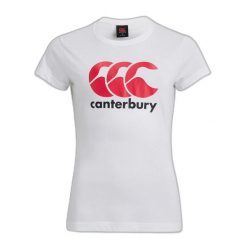 Koszulka z logo dla kobiet Canterbury. Białe t-shirty damskie CANTERBURY, l, bez wzorów, z bawełny, bez kołnierzyka. Za 221.00 zł.