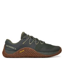 Buty do biegania Merrell. Zielone buty sportowe męskie Merrell, z meshu, bez zapięcia, do biegania. Za 389.99 zł.