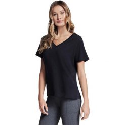 Koszulka damskie Skechers Pima V Neck Tee. Czarne koszulki sportowe damskie Skechers, l, bez wzorów, z bawełny, bez kołnierzyka, bez ramiączek. Za 290.00 zł.