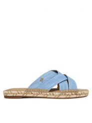 Tommy Hilfiger Espadryle Chambray Espadrille Mule FW0FW08501 Niebieski. Niebieskie espadryle damskie Tommy Hilfiger, bez wzorów, z materiału, bez obcasa, bez zapięcia. Za 399.99 zł.