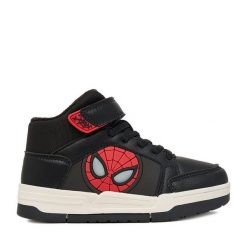 Sneakersy Spiderman. Czarne trampki i tenisówki chłopięce Spiderman, bez wzorów, bez zapięcia. Za 139.99 zł.