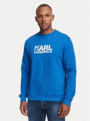 KARL LAGERFELD Bluza 705780 561917 Niebieski Regular Fit. Niebieskie bluzy męskie KARL LAGERFELD, m, bez wzorów, z bawełny, bez kaptura. Za 439.99 zł.