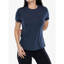 Koszulka turystyczna damska Smartwool Active Mesh Short Sleeve. Niebieskie koszulki sportowe damskie Smartwool, bez wzorów, z meshu, bez kołnierzyka, bez ramiączek. Za 251.99 zł.